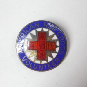 American Red Cross Volunteer Pin - Sterling Silver Enamel Vintage Badge